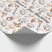 Niedliche White Toy Boho Muster Illustration Geschenkpapier (Ecke)