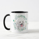 Niedliche White Toy Poodle Wreath Kaffee Tasse (Links)