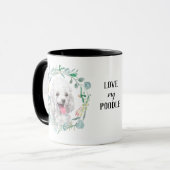 Niedliche White Toy Poodle Wreath Kaffee Tasse (Vorderseite Links)