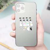 Niedliche White & Tuxedo Cat Images Aufkleber (Telefon)