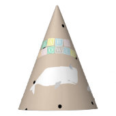 Niedliche White Whale Baby Dusche Neutral Beige Partyhütchen (Vorderseite)