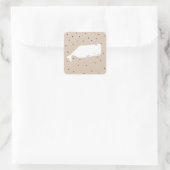 Niedliche White Whale Baby Dusche Neutral Beige Quadratischer Aufkleber (Tasche)