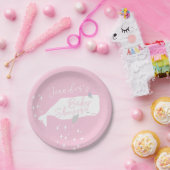 Niedliche White Whale Girl Babydusche Pink Pappteller (Party)