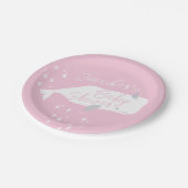 Niedliche White Whale Girl Babydusche Pink Pappteller (Schrägansicht)