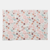 Niedliche Wiederholung Blumenrosa Creme Botanische Geschirrtuch (Horizontal)