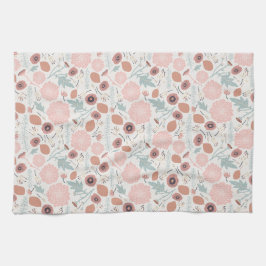 Niedliche Wiederholung Blumenrosa Creme Botanische Geschirrtuch