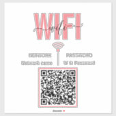 Niedliche WiFi-Kennwortsignatur | QR-Code Aufkleber (Blatt)