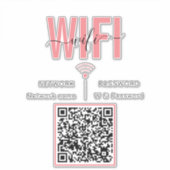 Niedliche WiFi-Kennwortsignatur | QR-Code Aufkleber (Vorderseite)