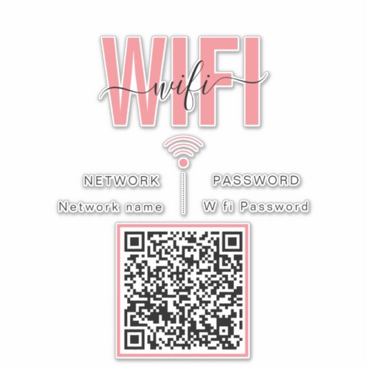 Niedliche WiFi-Kennwortsignatur | QR-Code Aufkleber (Vorderseite)
