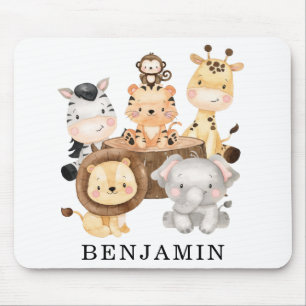 Niedliche Wild Baby Safari-Tiere, benutzerdefinier Mousepad