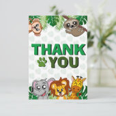 Niedliche wild lebende Dschungelsafari Tiere zum e Dankeskarte (Stehend Vorderseite)