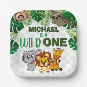 Niedliche wild lebende Dschungelsafari Tiere zum e Pappteller (Vorderseite)