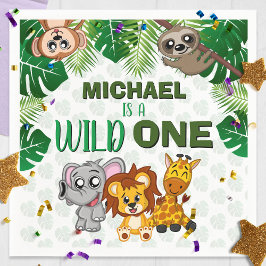 Niedliche wild lebende Dschungelsafari Tiere zum e Serviette