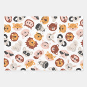 Niedliche wild lebende Tiere Geschenkpapier Set (Vorderseite)