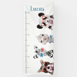 Niedliche wild lebende Tiere | Vinyl Growth Chart Banner