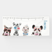 Niedliche wild lebende Tiere | Vinyl Growth Chart Banner (Horizontal)
