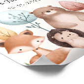 Niedliche wild lebende Waldtiere zum Geburtstag Poster (Ecke)