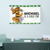Niedliche Wild One Safari Jungle Tiere 1. Geburtst Banner (Messeveranstaltung)