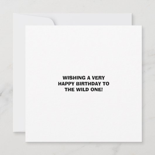 Niedliche Wild-One-Safari-Jungtiere zum ersten Geb (Rückseite)