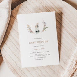 Niedliche Wildblume Bunny Tan Kinderdusche Einladu Einladung