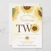 Niedliche Wildblume, die zum zweiten Geburtstag Pa Einladung (Vorderseite)