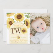 Niedliche Wildblume, die zum zweiten Geburtstag Pa Einladung (Vorderseite)