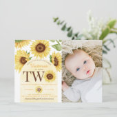 Niedliche Wildblume, die zum zweiten Geburtstag Pa Einladung (Stehend Vorderseite)