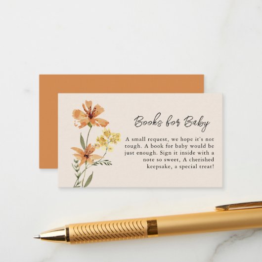 Niedliche Wildblume Kinderduschbücher für Kinder Begleitkarte (Vorderseite/Rückseite Beispiel)