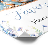 Niedliche Wildblume Kinderdusche bevorzugt Schild (Ecke)