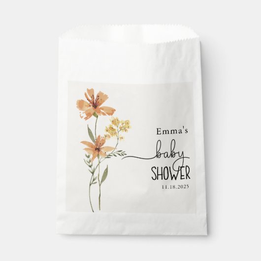 Niedliche Wildblume Kinderdusche Geschenktütchen (Vorderseite)