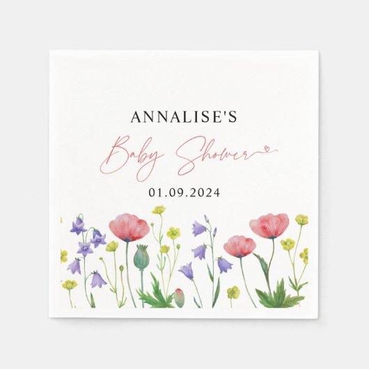 Niedliche Wildblume Kinderdusche Serviette (Vorderseite)