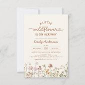 Niedliche Wildblume Terracotta Kinderdusche Einladung (Vorderseite)