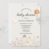 Niedliche Wildblumen an weichem Pastell Geschlecht Einladung (Vorderseite)