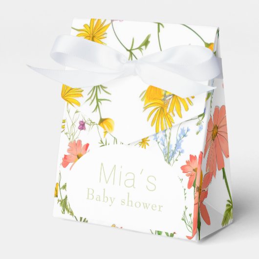 Niedliche Wildblumen Babydusche Geschenkschachtel (Vorderseite)