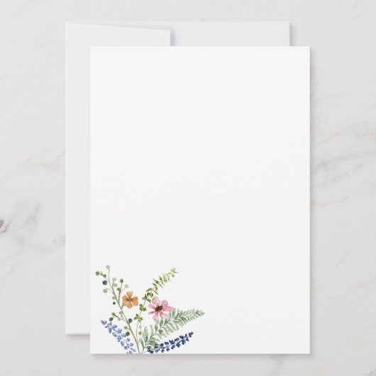 Niedliche Wildblumen Boho Chic Brautparty Einladung (Rückseite)