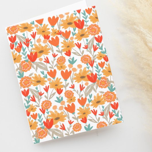 Niedliche Wildblumen, die die Lücke Zeichnete Dankeskarte