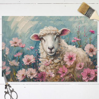 Niedliche Wildblumen, die farbig und rosa gestrich Seidenpapier