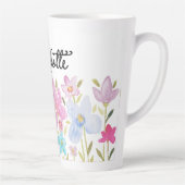 Niedliche Wildblumen Illustration Mit Monogramm Milchtasse (Rechts)