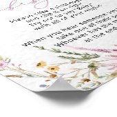 Niedliche Wildblumen mit Blumen sagen kein Babypos Poster (Ecke)