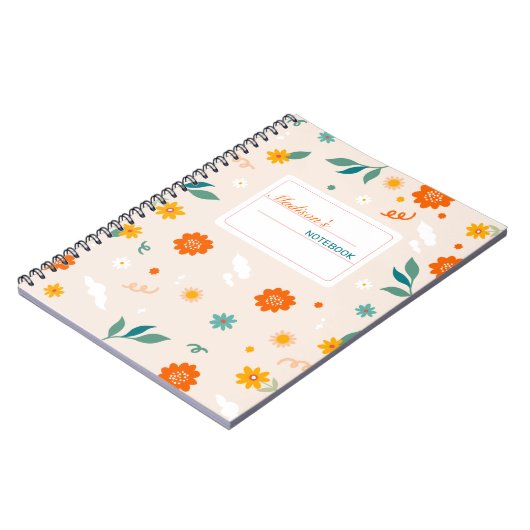 Niedliche Wildblumen Notizblock (Linke Seite)