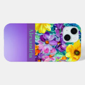 Niedliche Wildblumen Personalisiert Wasserfarben Case-Mate iPhone Hülle (Rückseite (Horizontal))
