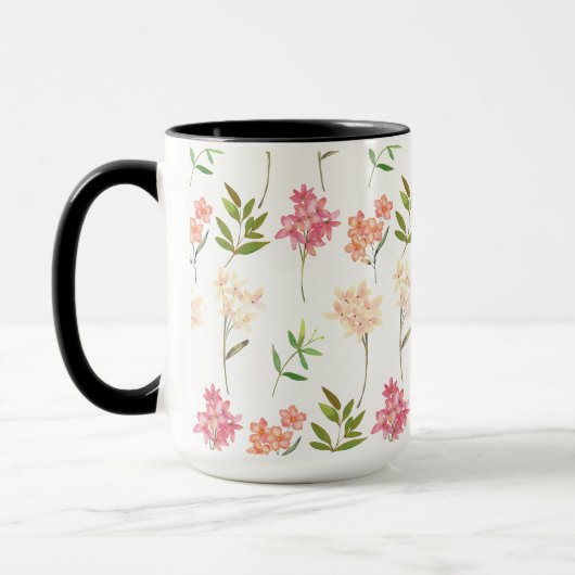 Niedliche Wildblumen Rosa und Gelb Tasse (Links)