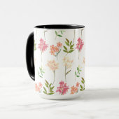 Niedliche Wildblumen Rosa und Gelb Tasse (Vorderseite Links)