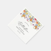 Niedliche Wildblumen Schmetterlinge Brautparty Serviette (Ecke)