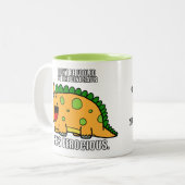 Niedliche wilde Tasse des Dinosaurier-RAWR Meme (Vorderseite Links)