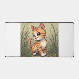 Niedliche Wildkatze auf dem Feld Schreibtischunterlage