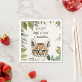 Niedliche Wildkatze-Waldtierpartei Serviette (Beispiel)