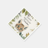 Niedliche Wildkatze-Waldtierpartei Serviette (Ecke)
