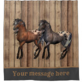 Niedliche Wildpferde Land hinzufügen Duschvorhang (Vorderseite)