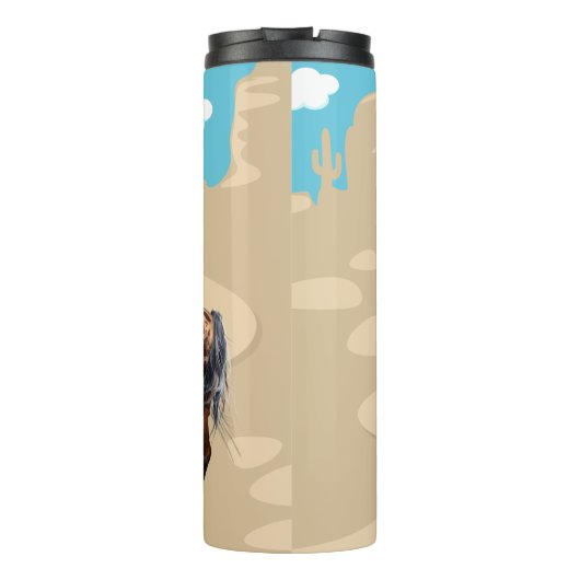 niedliche Wildpferde tragen Namen Thermosbecher (Rückseite)